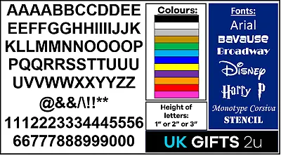Vinyl Letter Numbers 0-5 -3  Alphabet Peel Stick Self Adhesive Decal Sticker • £4.95