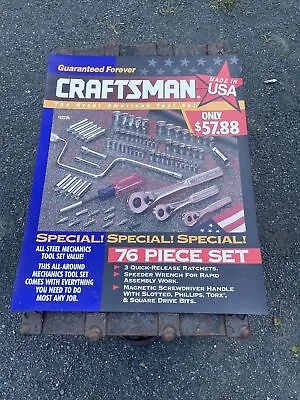 Rare 28” Craftsman Mechanics 76 Pc Tool Set Store Poster Display Vtg 33276 • $149.80