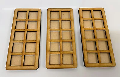 3x 20mm Square 5x2 Laser Cut  Movement Tray Infantry Base Skirmish Warhammer • £4.89