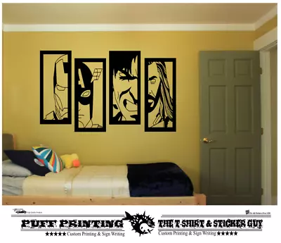 £6.99 • Buy Superhero All Wall Stickers Art Decals Mural Room Bedroom Kids Craft Large