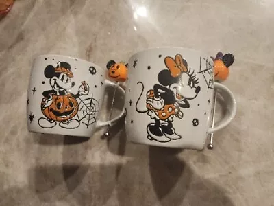 Disney Mickey/Minnie Mouse Happy Halloween Pumpkin Mug With Stirrer • $24.99