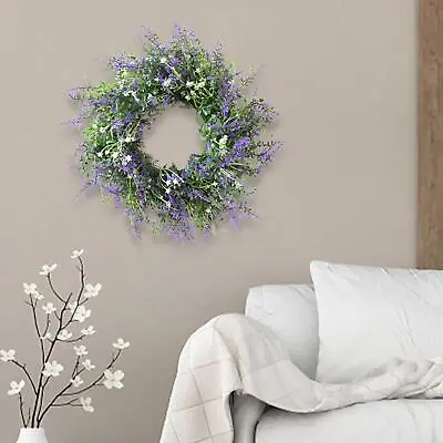 Lavender Wreath Greenery Garland Spring Summer Indoor Front Door Decoration • £10.86