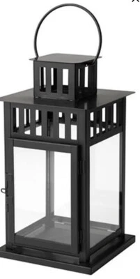 $39 • Buy IKEA BORRBY Lantern For Block Candle, Indoor/outdoor Black, 17 ¼  