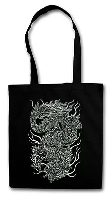 CHINESE TATTOO DRAGON Hipster Shopping Cotton Bag - Asia Drache Flash Rockabilly • $13.99