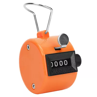 BERM Hand Tally Counter 4-Digit Plastic Knob Reset Handheld Counting Tool Orange • $9.93