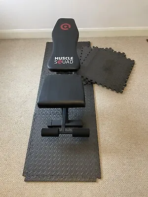 £19.99 • Buy Muscle Squad Black Adjustable Exercise Bench & Floor Mats - COLLECTION ONLY
