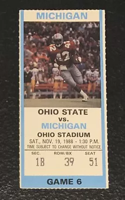 1988 Ohio State Buckeyes & Michigan Wolverines Football Ticket Stub 11/19/88 • $39