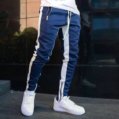 Men's Slim Fit Tracksuit Gym Sport Bottoms Jogging Joggers Track Pants Trousers • $19