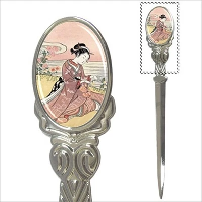 £28.74 • Buy Japanese Art Woman Picking Flowers Pewter Mail Letter Opener