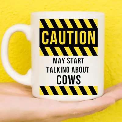 Caution Cows Mug | Cow Gifts | Gifts For Cow Lovers | Birthday Cup • £11.99
