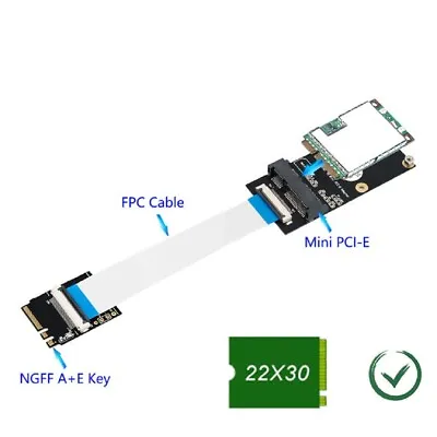 M.2 Key A/E/A+E To Mini PCI-E Adapter With FFC Cable Case • $11.40