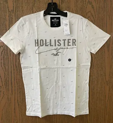 Hollister HCO Men's Logo Short Sleeve Crew Neck T-shirt In White / Gray • $13.99