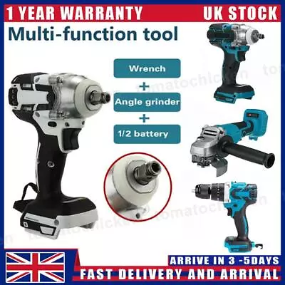 Impact Wrench Brushless Cordless Impact Driver Angle Grinder For Makita Battery • £61.99