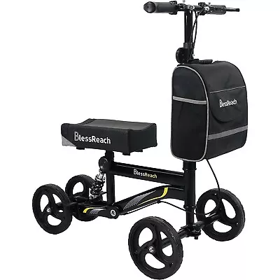 BlessReach Foldable Steerable Knee Walker Crutch Deluxe Medical Scooter Wheel • $89