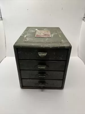 Vintage Mini Tool Box Steelmasters File A Way Chest 4 Drawer Steel Storage Bo • $49.99