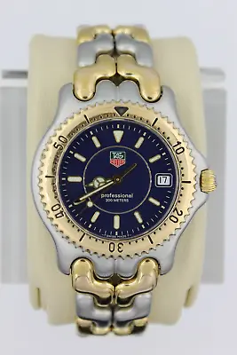 Tag Heuer Mens Watch Blue SEL WG1127.BB0424 Link Gold Professional 8  Silver SS • $915
