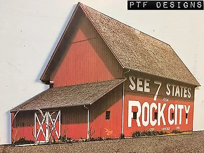 * O Scale Scratch Built  SEE ROCK CITY BARN  Farm  Front/Flat MTH Lionel * • $20.99