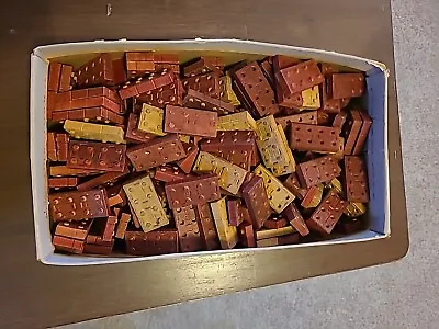 Vintage American Bricks Wood Building Blocks Almost 3 Lbs Color Halsam Early Toy • $14.99