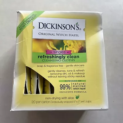 Dickinson Original Witch Hazel Cleansing Cloths Singles  Box Of 20 NEW • $19