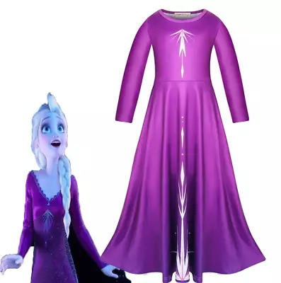 US Queen Elsa Anna Kids Girls Dress Costume Dresses Toddler Party Cosplay O30 • $16.99