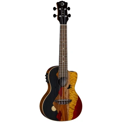 $369 • Buy Luna Guitars Vista Wolf Tropical Wood Concert Acoustic-Electric Ukulele Gloss 