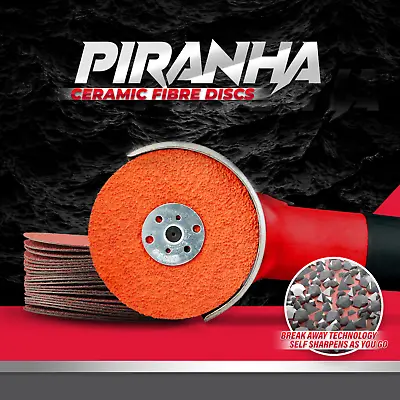 5  125mm Piranha Ceramic Fibre Sanding Discs For Angle Grinder - Wood Metal • $71.50