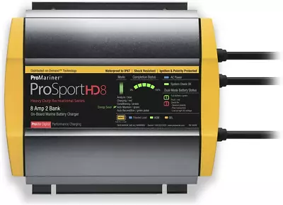 44008 Prosport HD Waterproof Marine Battery Charger 8 Amp 2 Bank • $210.99