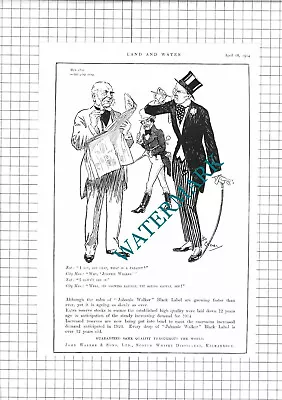 Johnnie Walker Whisky Advert  / Waring & Gillow London - 1914 Print / News Page • £12.95