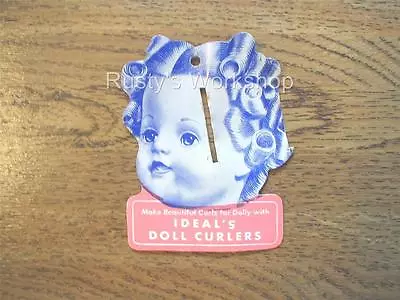 1950's Ideal Doll CURLER 2 Sided Wrist Hang TAG (Reproduction) • $6.99