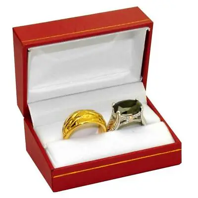 Wholesale Lot 24 Red Leatherette Jewelry Dual Ring Jewelry Gift Boxes • $58.51