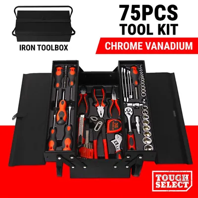 75PCS Tool Kit Set Case Mechanics Box Toolbox Portable Hand DIY Craft Hobby • $104.25