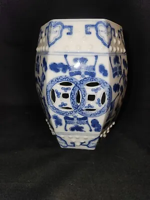 Vintage Chinese Blue And White Porcelain Canton Garden Seat - 6 Inx 5 In • $80