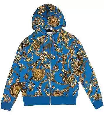 Versace Jeans Couture  ALL OVER BAROQUE PRINT ZIP UP SWEATSHIRT HOODIE 2XL NWT • $400