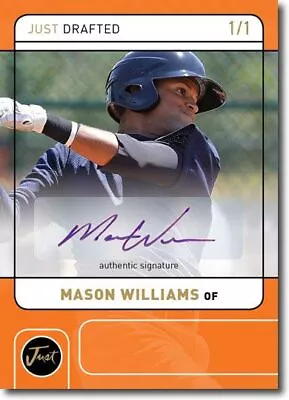 MASON WILLIAMS 2011 Just DRAFTED Rookie Autograph ORANGE Auto RC 1/1 • $48.99