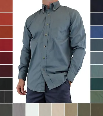 Wrangler Premium Men's Shirts Long-Sleeve Button-Down One Pocket Cotton Shirt • $22.99