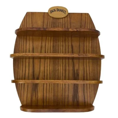 Jack Daniel's Wooden Wall Shot Glass Display Shelf Barrel Bar Decor Vintage 2002 • $140.62