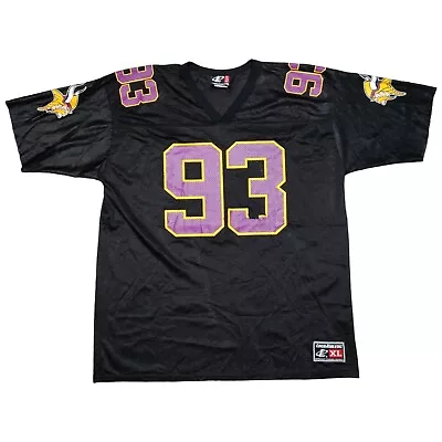 Vintage Logo Athletics Minnesota Vikings #93 John Randle Jersey Adult XL Black • $29.99