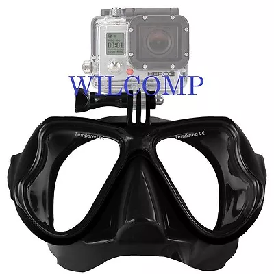 $29.95 • Buy With GoPro Bracket Silicone Mask For Snorkeling Scuba Diving WIL-DM-GPBk