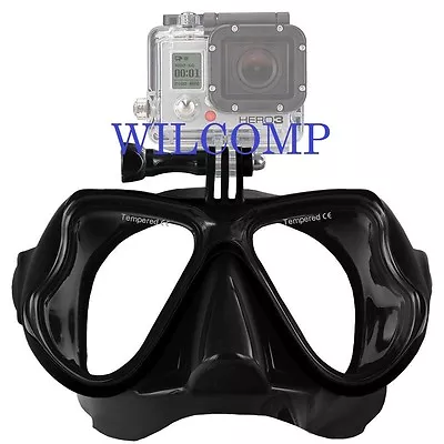 With GoPro Bracket Silicone Mask For Snorkeling Scuba Diving WIL-DM-GPBk • $25.46