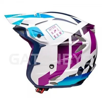 New JiTSiE HT2 FIBREGLASS Trials Helmet Blue/Purple For Gasgas Beta Montesa • $111.97