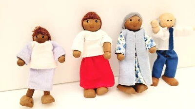$19 • Buy LOT OF 4 Ryan’s Room Posable Wooden Dolls Dollhouse Figures Toys Melissa & Doug
