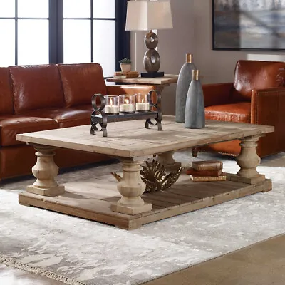 Stratford Coffee Table Reclaimed Solid Wood Farmhouse Rustic 60  Uttermost 24251 • $1625.80