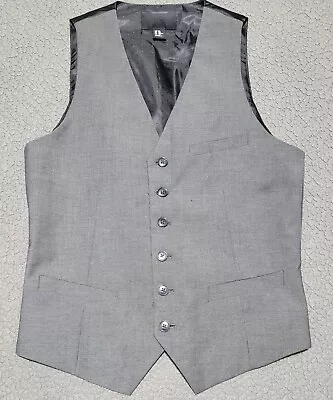H&M Suit Vest Adult Size 36R Grey Vest Fitted Button Up Belted Slim • $4.85