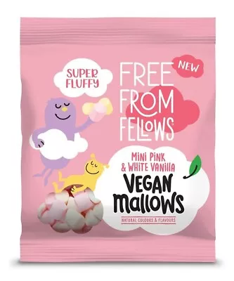 Free From Fellows Mini Pink & White Vanilla Vegan Mallows 105g • $7.74