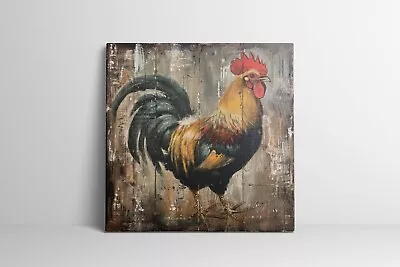 Rooster Painting Farm Animals Artwork Chicken Painting Rustic Farmhouse Print • $315