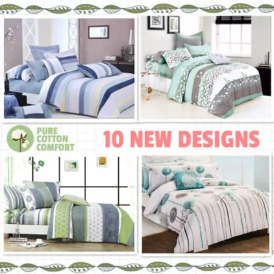 $34 • Buy 2023 New All Size Bed Doona Quilt Duvet Cover Set 100% Cotton Premium Bedding
