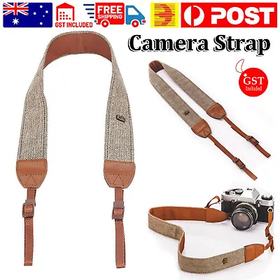 70CM Camera Shoulder Neck Strap Vintage Leather Adjustable Belt For Sony Nikon • $5.98