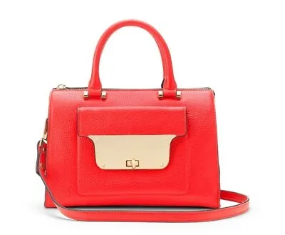 Milly ISABELLA PEBBLE SMALL TOTE RED $375 • $140.25