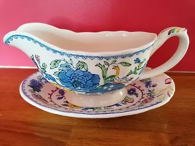 Masons Patent China Regency C4475/RG.NO.821349Sauce/Gravy Boat And Plate • £25