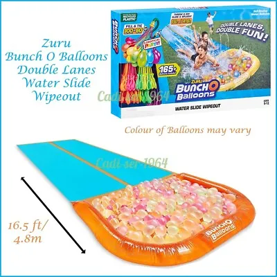 Zuru Bunch O Balloons Water Slide Wipeout Double Lane Slide Balloons Included • $65.80